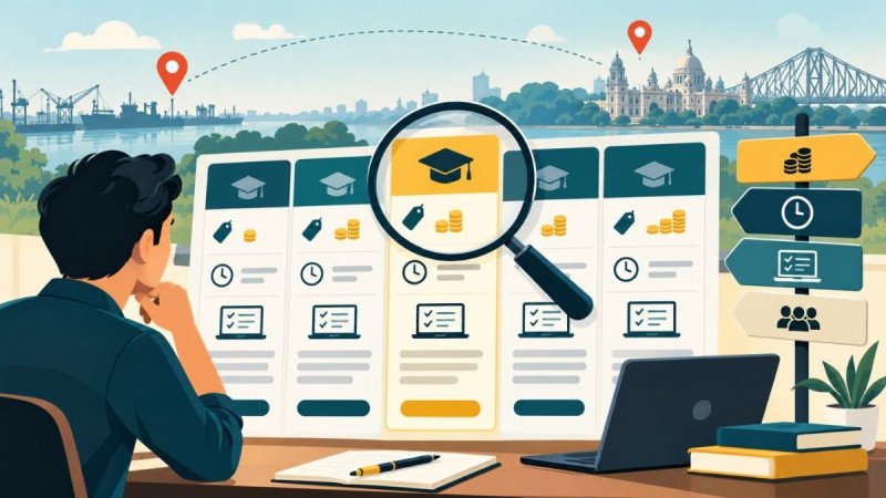 Comparison of digital marketing courses in Haldia showing differences in fees, duration, and practical work.